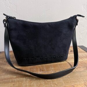 RELIC Black Suede Mini Shoulder Bag